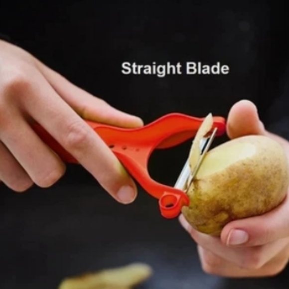 Tupperware Ergonomic 5-n-1 Horizontal Peeler Citrus Herbs Multipurpose Red Black - Picture 4 of 16